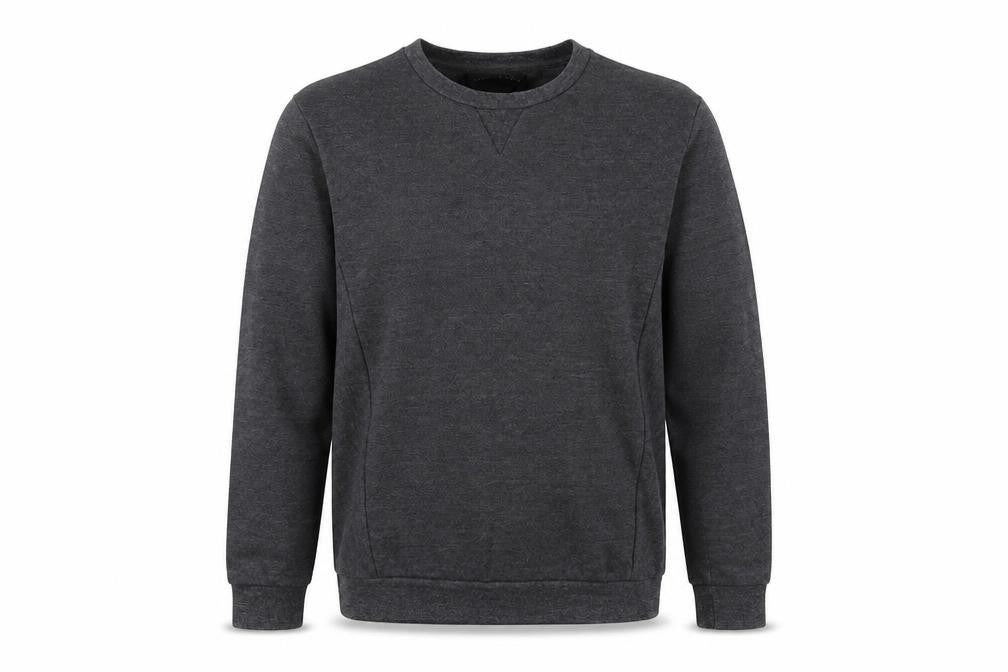 Front view of Zara men’s grey polyester pullover sweatshirt, size S