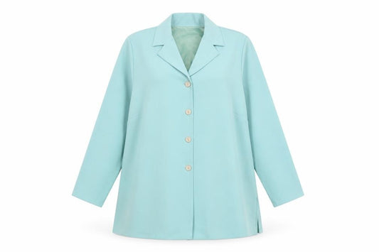 Front view of Bonmarché women’s green herringbone anorak blazer, size UK 16, button