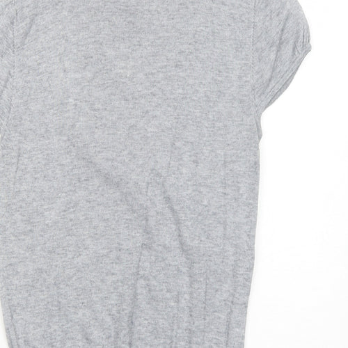 Untold Womens Grey V-Neck Geometric Viscose Pullover Jumper Size 14 Pullover