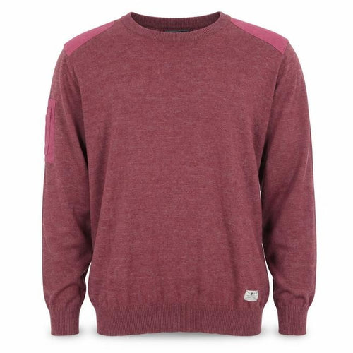 Crosshatch Mens Red Round Neck Cotton Pullover Jumper Size M Long Sleeve