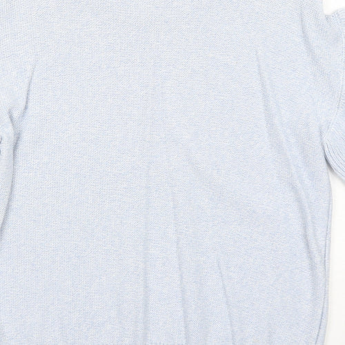 Marks and Spencer Womens Blue Round Neck Cotton Pullover Jumper Size S Pullover - Lace Detail
