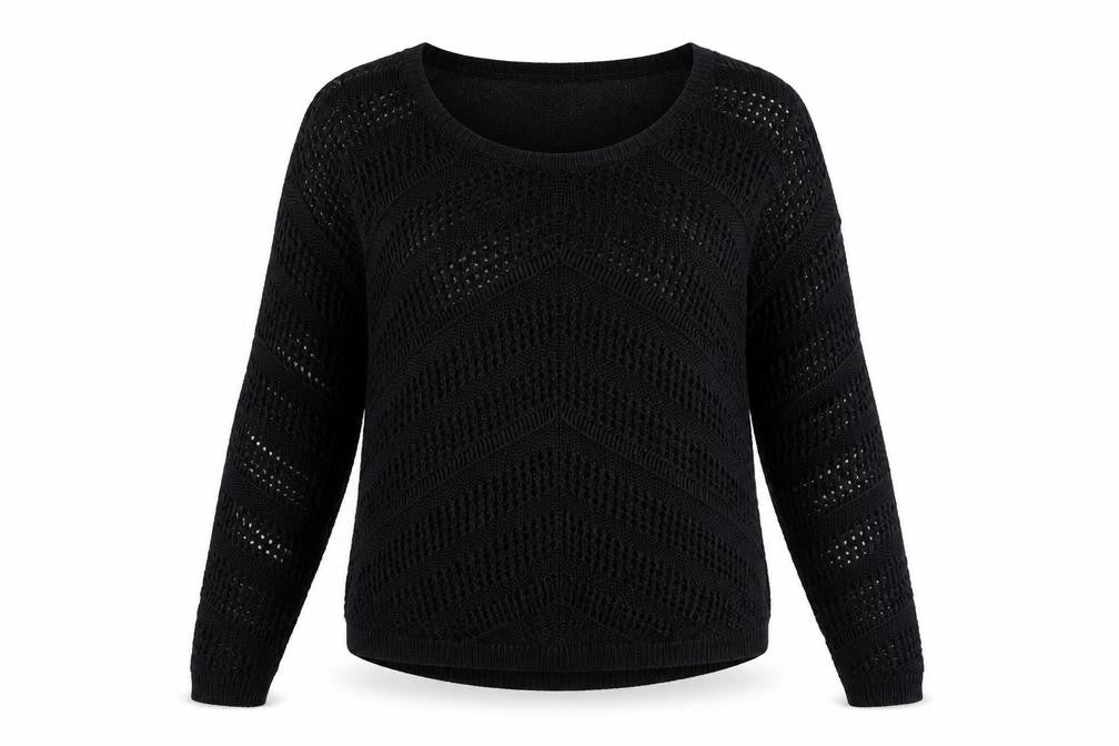 Front view of Next women’s blue crew neck acrylic jumper, size UK 12, pullover