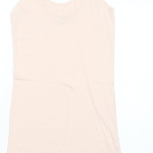 Topshop Womens Pink Cotton Basic Tank Size 10 Scoop Neck