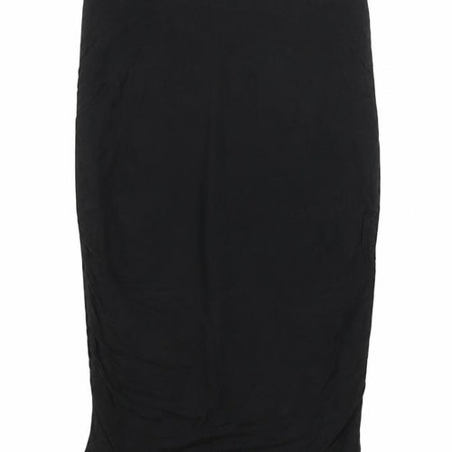 Topshop Womens Black Polyester Straight & Pencil Skirt Size 12