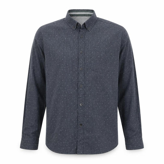 Steel & Jelly Mens Grey Geometric Cotton Button-Up Size L Collared Button
