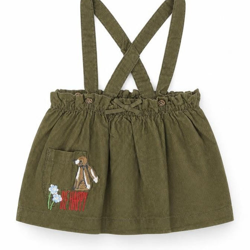 NEXT Girls Green 100% Cotton A-Line Skirt Size 3-6 Months Button