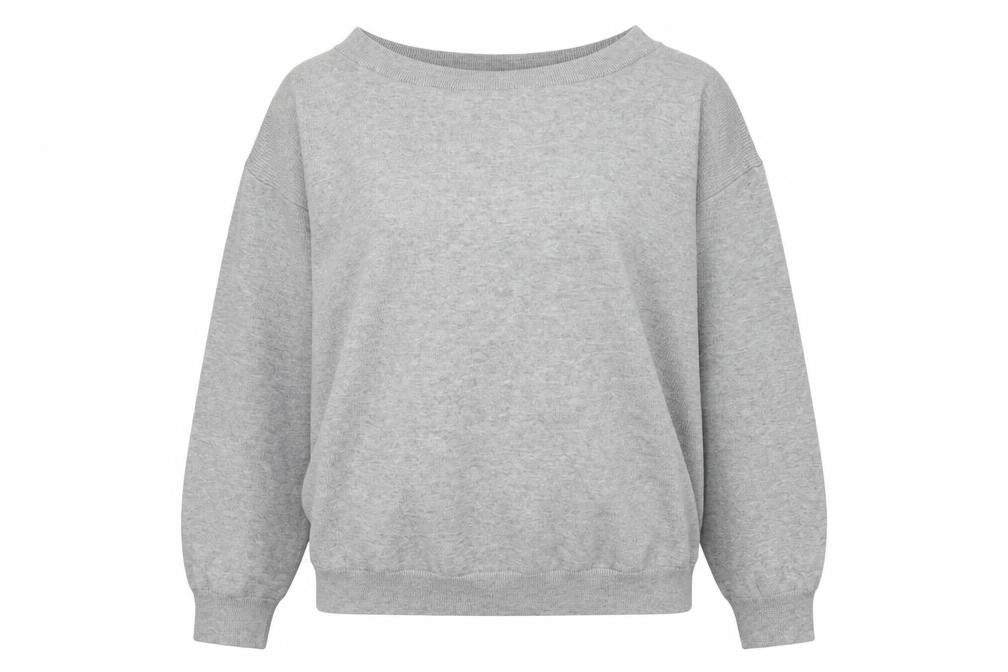 Front view of New Look women’s grey polyester pullover sweatshirt, size L, pullover
