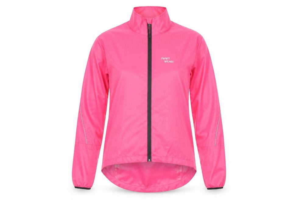 Front view of Preworn women’s pink jacket, size M, zip