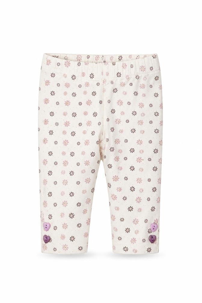 Minoti Girls White Geometric Cotton Capri Leggings Size 6-9 Months Pullover