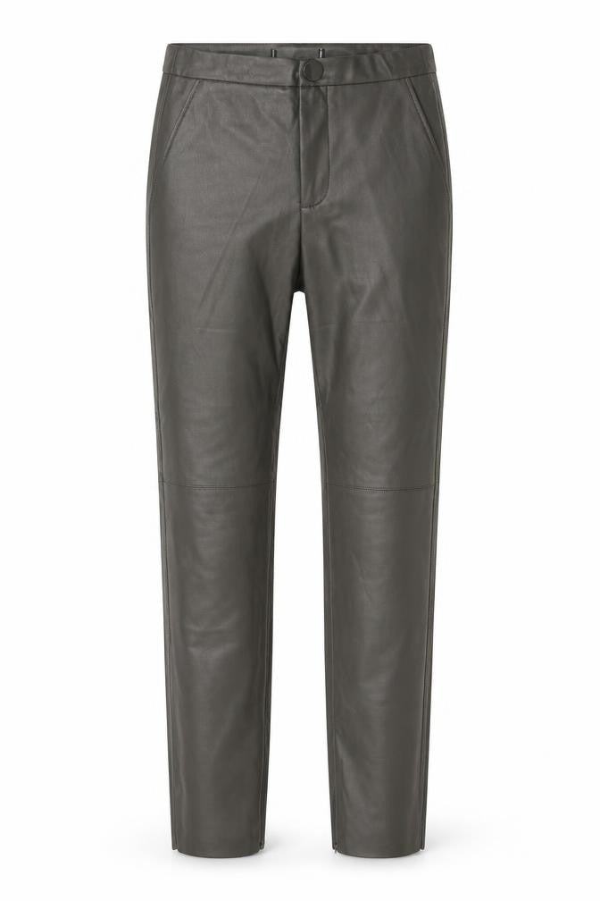 Front view of Preworn women’s grey polyamide trousers, size UK 28, in regular zip