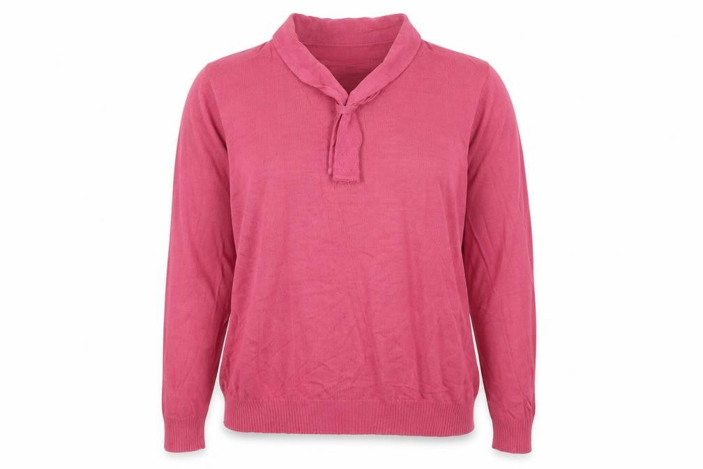EWM Womens Pink V-Neck Acrylic Pullover Jumper Size 14