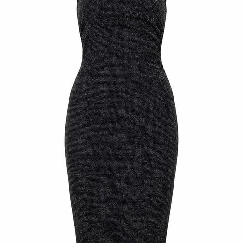 Boohoo Womens Black Nylon Pencil Dress Size 8 Square Neck Pullover