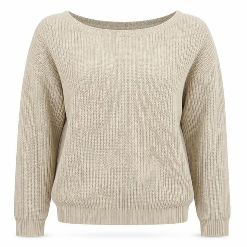 Missguided Womens Beige Round Neck Acrylic Pullover Jumper Size S - Size S/M
