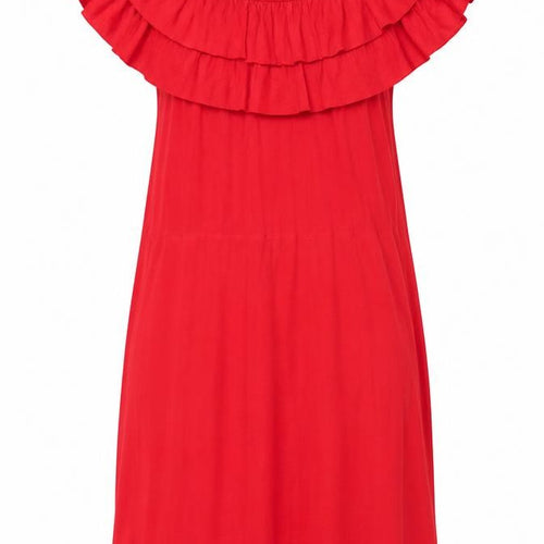 Babe Womens Red Viscose A-Line Size 10 Boat Neck