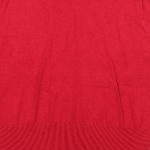 Klass Womens Red Scoop Neck Viscose Pullover Jumper Size 2XL Pullover