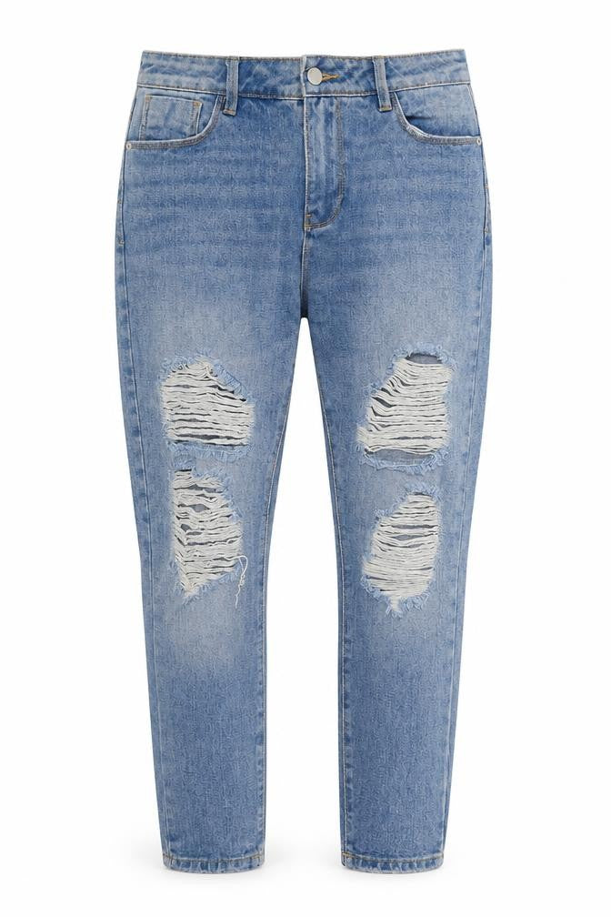 Denim & Co. Womens Blue Cotton Straight Jeans Size 10 Regular Zip