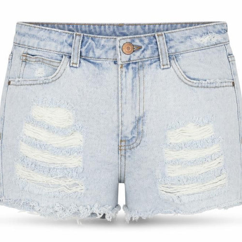 Denim & Co. Womens Blue Cotton Hot Pants Shorts Size 8 Regular Zip