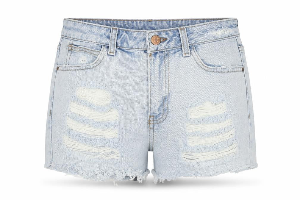 Denim & Co. Womens Blue Cotton Hot Pants Shorts Size 8 Regular Zip