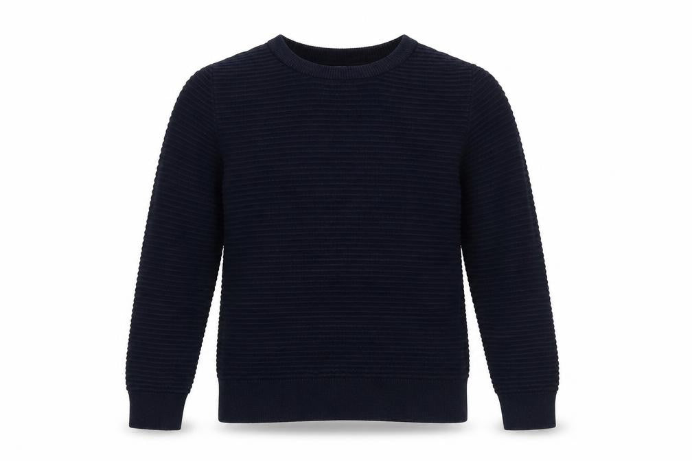 Front view of Matalan boys’ blue cotton pullover sweatshirt, size 8, years pullover