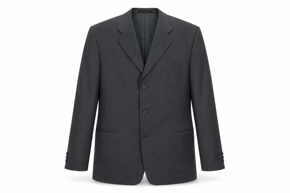Front view of zantos men’s grey polyester jacket suit jacket, size 44, regular