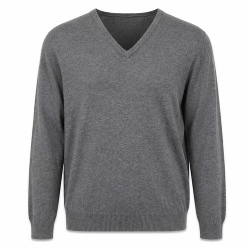 Burton Mens Grey V-Neck Cotton Pullover Jumper Size L Long Sleeve