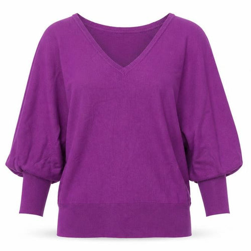 Dorothy Perkins Womens Purple V-Neck Viscose Pullover Jumper Size 10