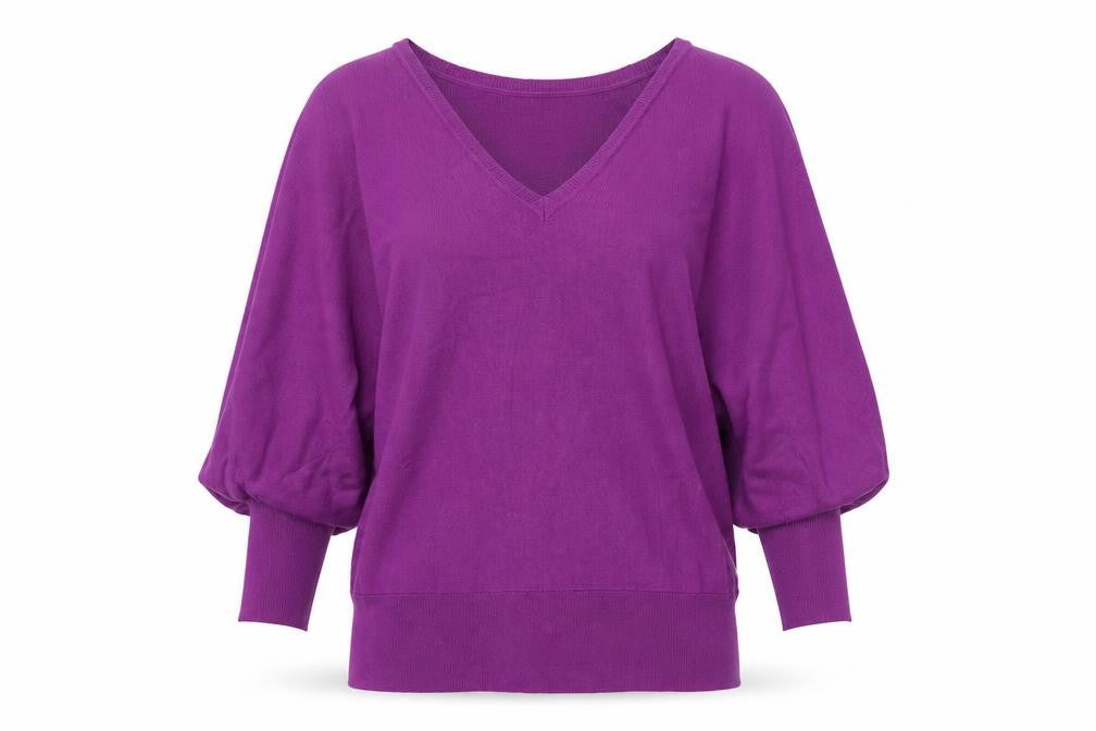 Dorothy Perkins Womens Purple V-Neck Viscose Pullover Jumper Size 10