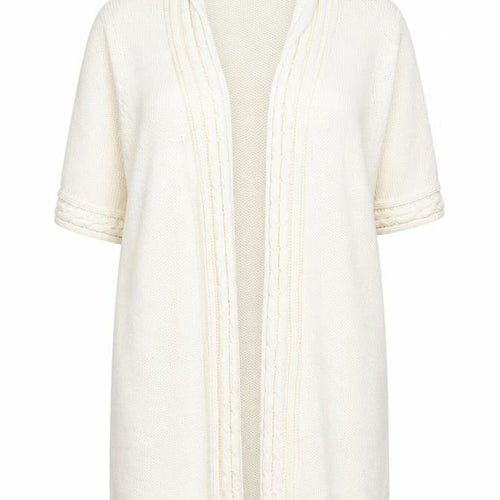 EWM Womens Ivory V-Neck Cotton Cardigan Jumper Size M