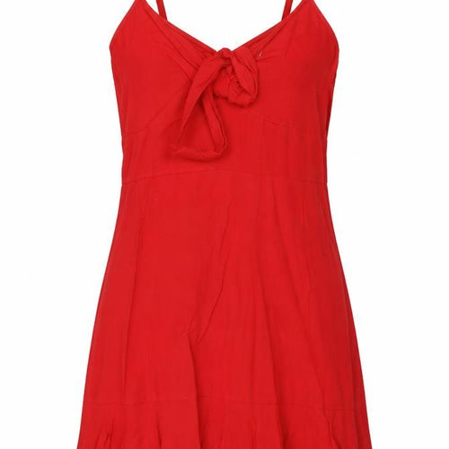 ASOS Womens Red Cotton A-Line Size 12 V-Neck Zip