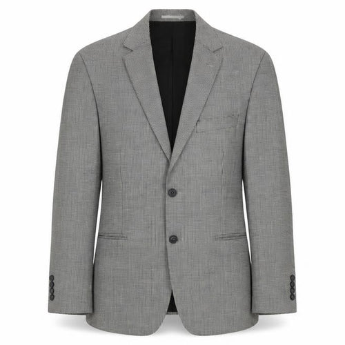 Atelier Torino Mens Grey Geometric Wool Jacket Suit Jacket Size L Regular