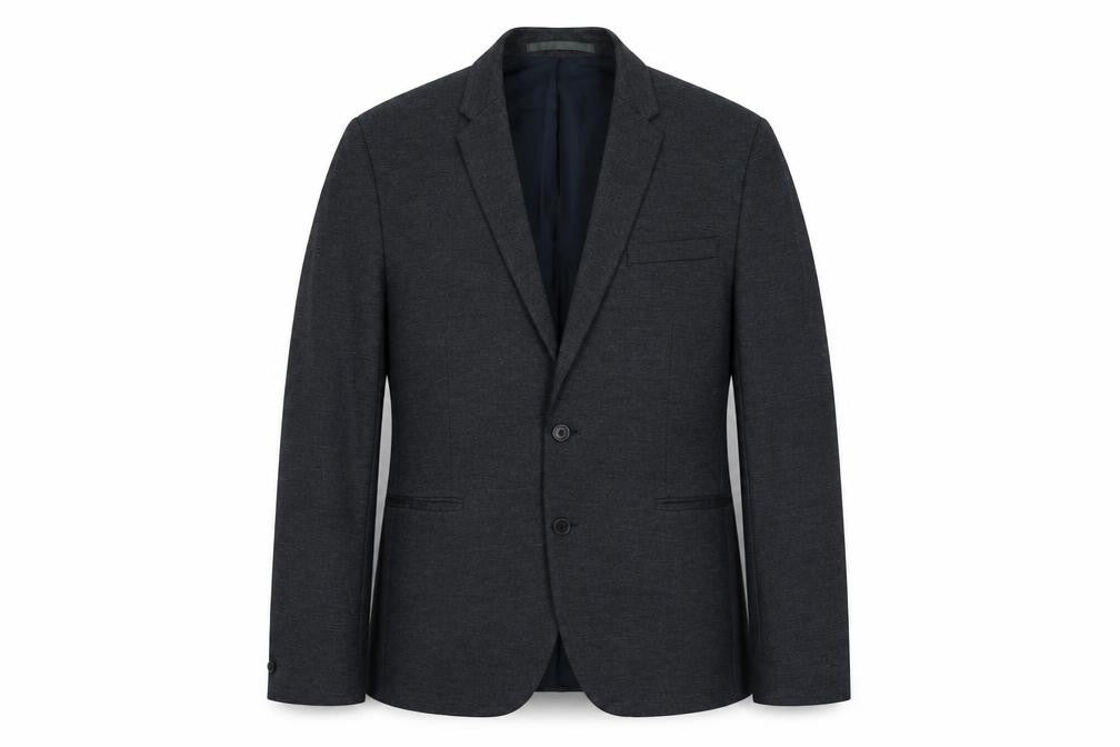 Front view of Burton men’s blue viscose jacket suit jacket, size M, regular