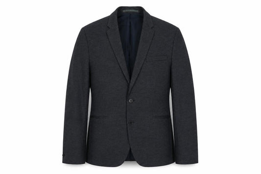 Front view of Burton men’s blue viscose jacket suit jacket, size M, regular