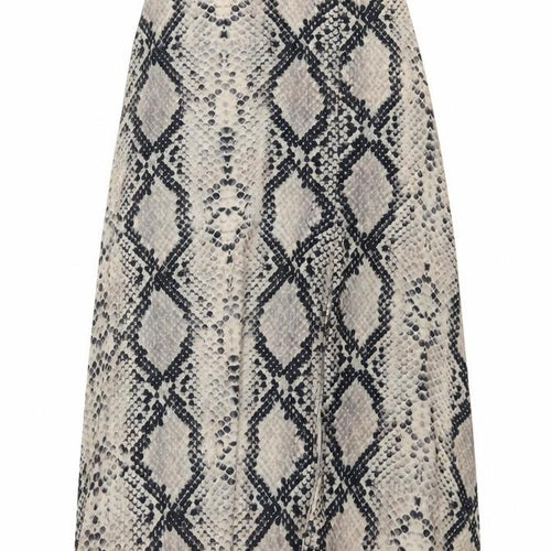 PRETTYLITTLETHING Womens Beige Animal Print Polyester A-Line Skirt Size 8 Zip - Snake Skin Print