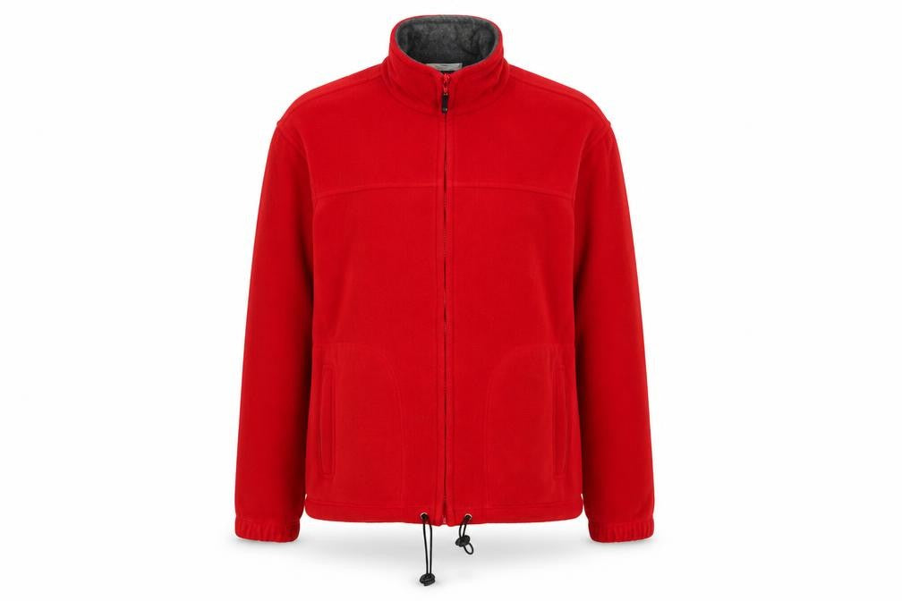 Front view of Marks & Spencer women’s red jacket, size UK 8, zip
