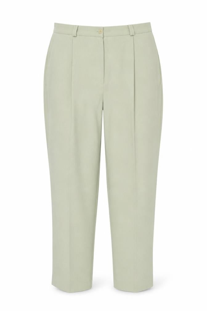 Bonmarche Womens Green Polyester Chino Trousers Size 18 Regular Zip