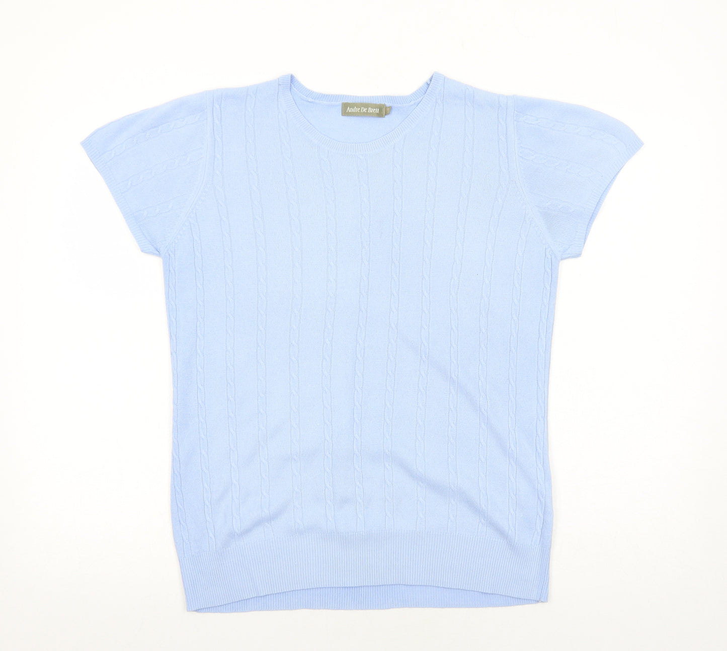 Andre De Brett Womens Blue Round Neck Acrylic Pullover Jumper Size 14 Pullover