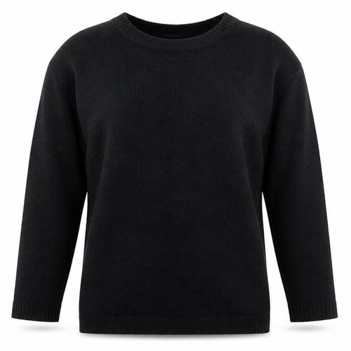 South Womens Black Round Neck Acrylic Pullover Jumper Size 14 - Distressed