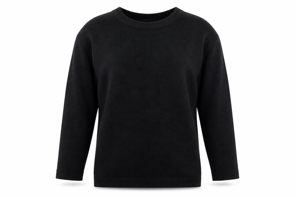 South Womens Black Round Neck Acrylic Pullover Jumper Size 14 - Distressed