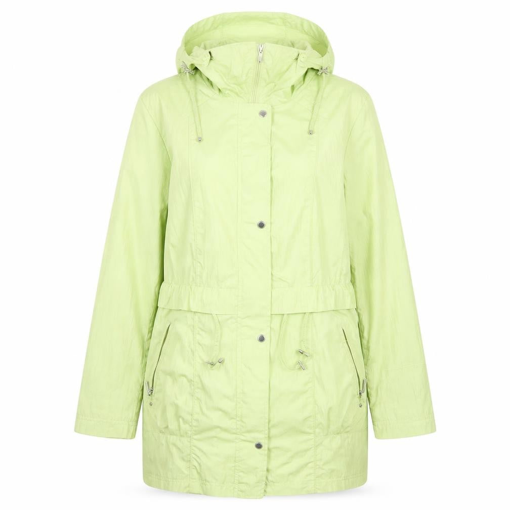 Front view of Bonmarché women’s green jacket, size UK 10, zip