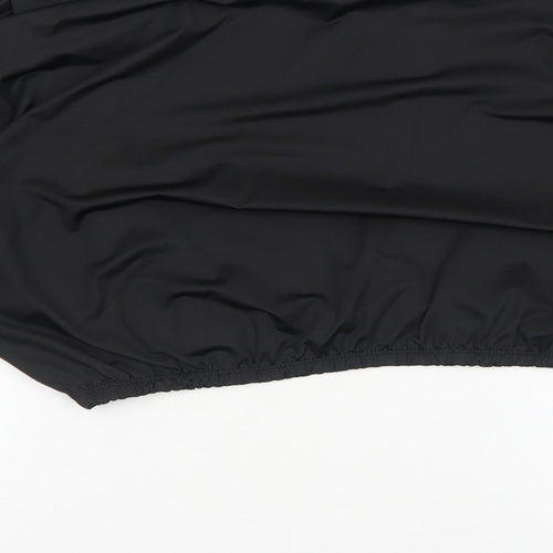 Primark Womens Black Polyester Cropped T-Shirt Size L Crew Neck