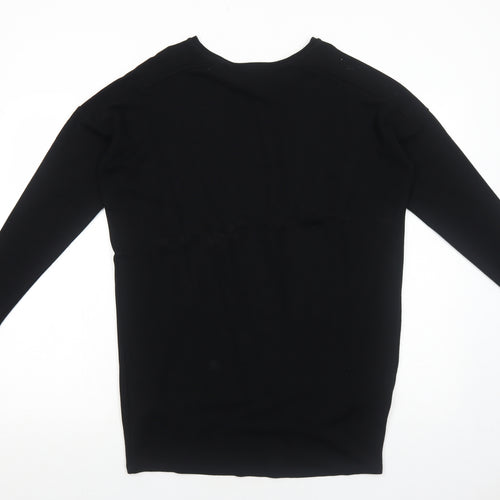 Topshop Womens Black Viscose Basic T-Shirt Size 10 Round Neck