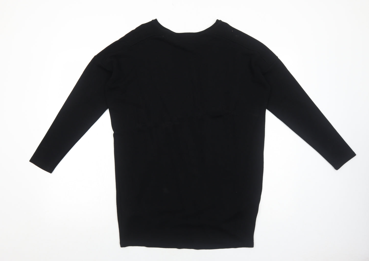 Topshop Womens Black Viscose Basic T-Shirt Size 10 Round Neck