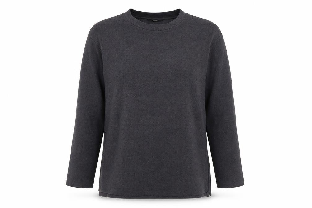 Front view of George women’s grey round neck polyester jumper, size L