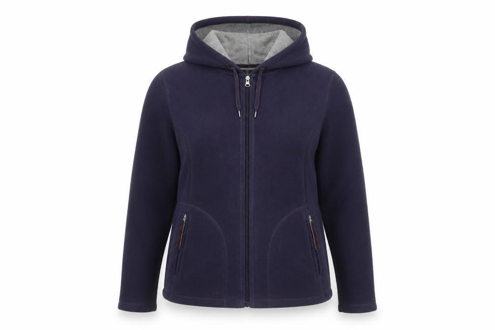 Front view of Bonmarché women’s purple jacket, size M, zip