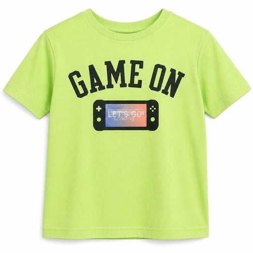 Gap Boys Green Cotton Pullover T-Shirt Size 6 Years Round Neck Pullover - Game On
