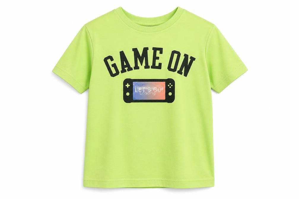Gap Boys Green Cotton Pullover T-Shirt Size 6 Years Round Neck Pullover - Game On