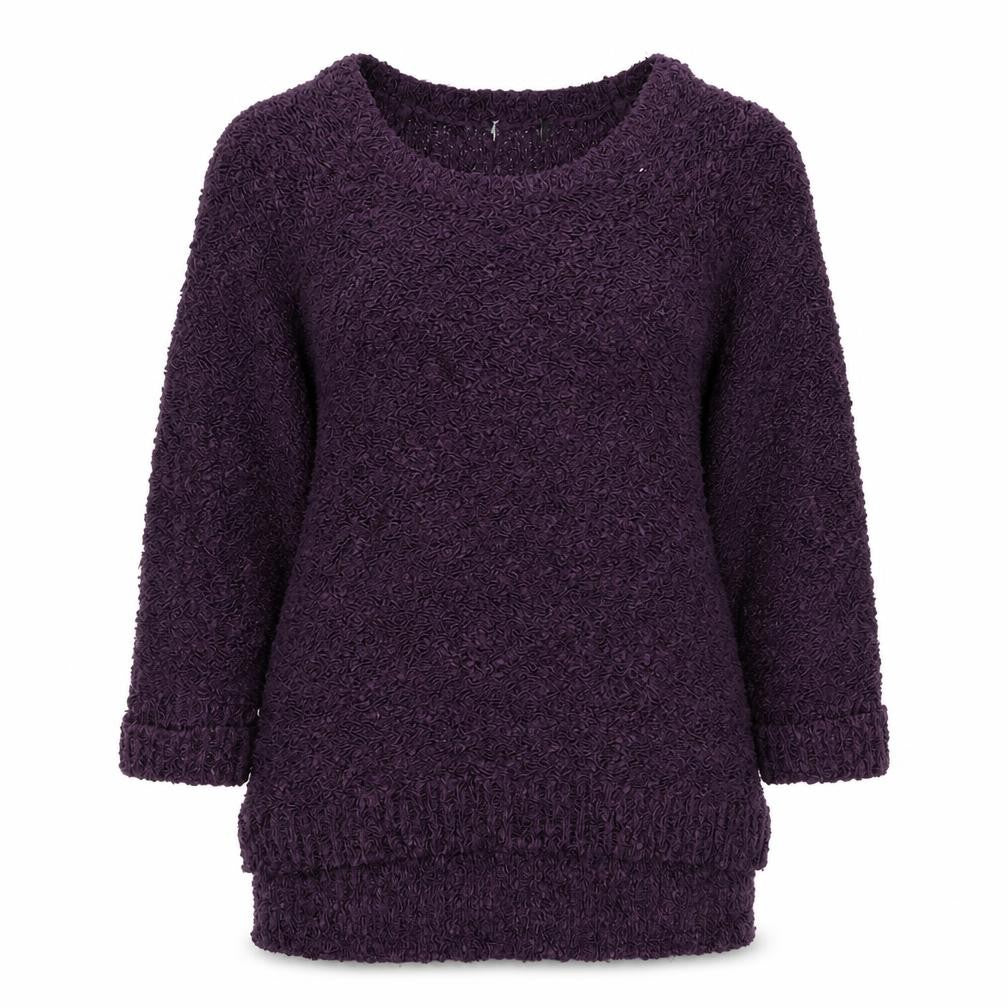 F&F Womens Purple Round Neck Polyester Pullover Jumper Size 12