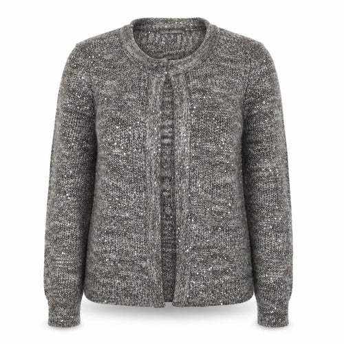 Marks and Spencer Womens Grey Round Neck Polyester Cardigan Jumper Size 12