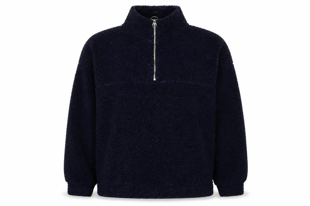 Front view of New Look women’s blue polyester pullover sweatshirt, size UK 10, pullover