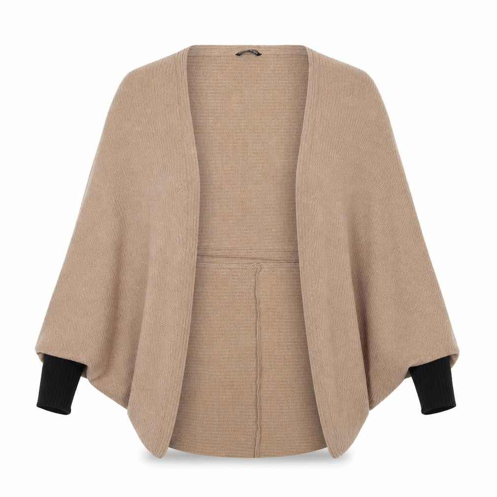 Front view of SHEIN women’s brown v-neck polyester jumper, size XS